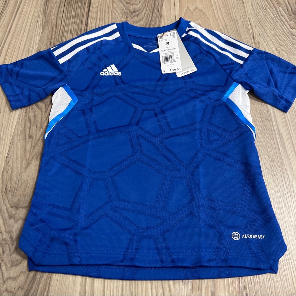 Adidas Condivo 22 Match Day Jersey Royal Blue Youth Small GS0180 $50 NWT